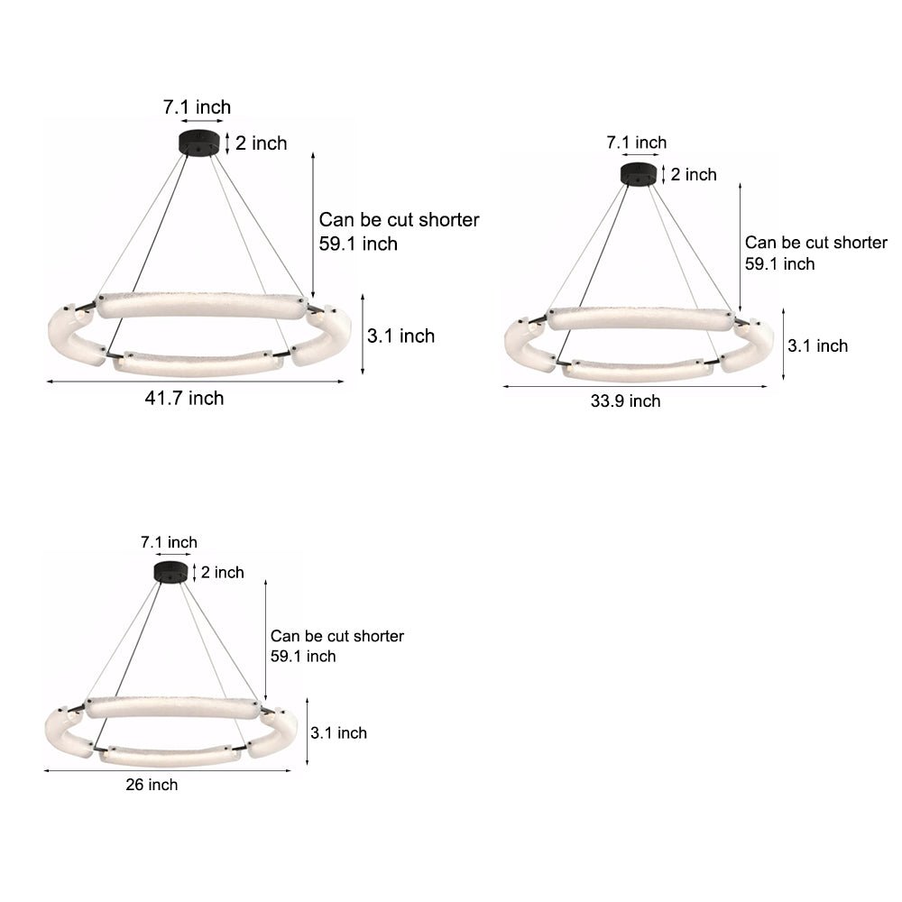 Frosted Glass Ring Chandelier - Minimalist LED Pendant Light