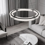 Frosted Glass Ring Chandelier - Minimalist LED Pendant Light