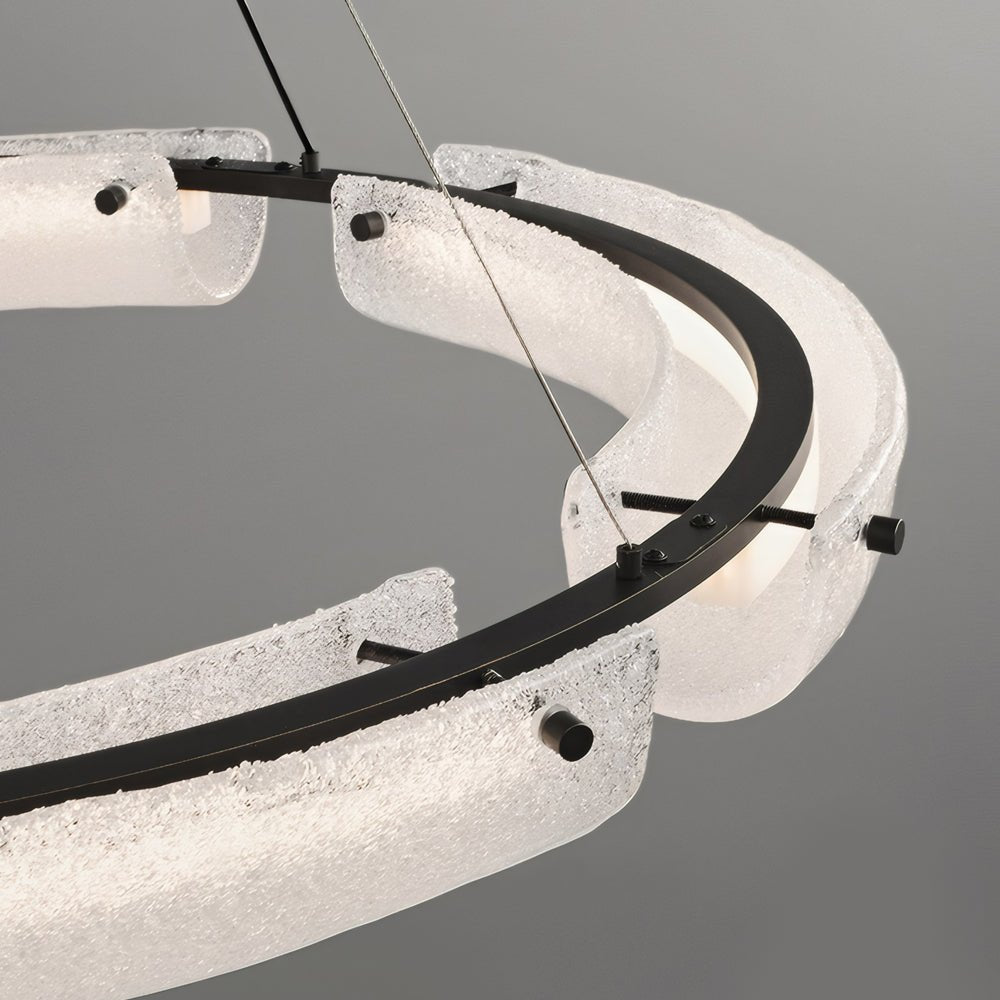 Frosted Glass Ring Chandelier - Minimalist LED Pendant Light