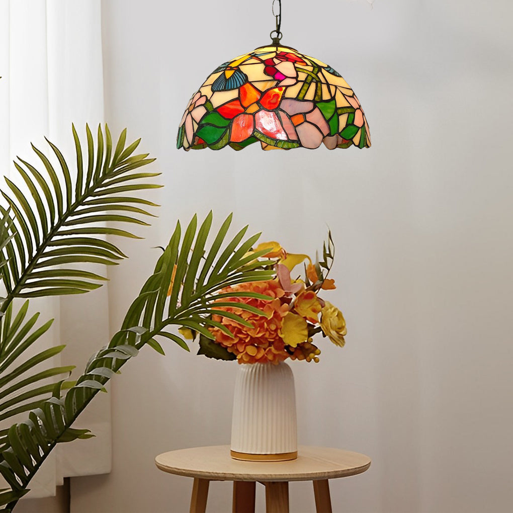 Handmade Baroque Glass Chandelier with Colorful Design