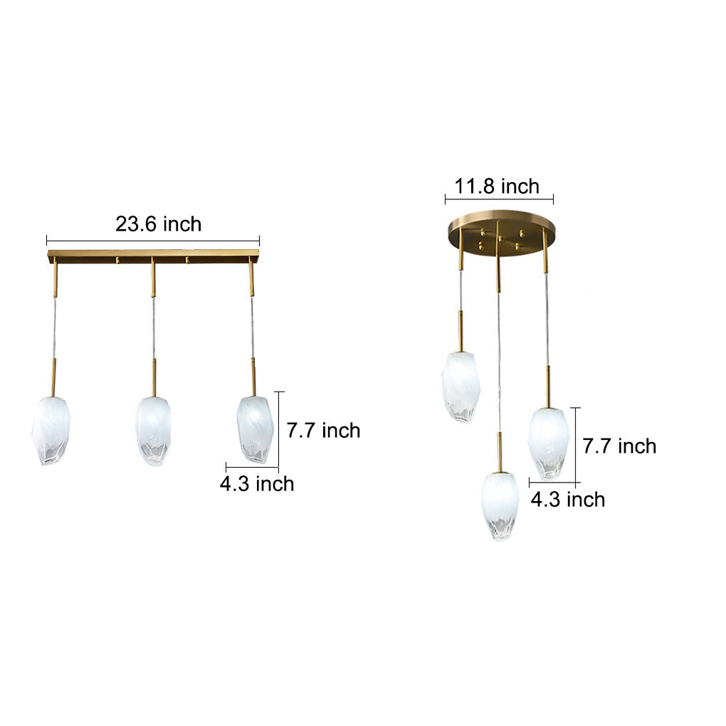 Modern Molecular Glass Chandelier Gold Electroplated LED Sputnik