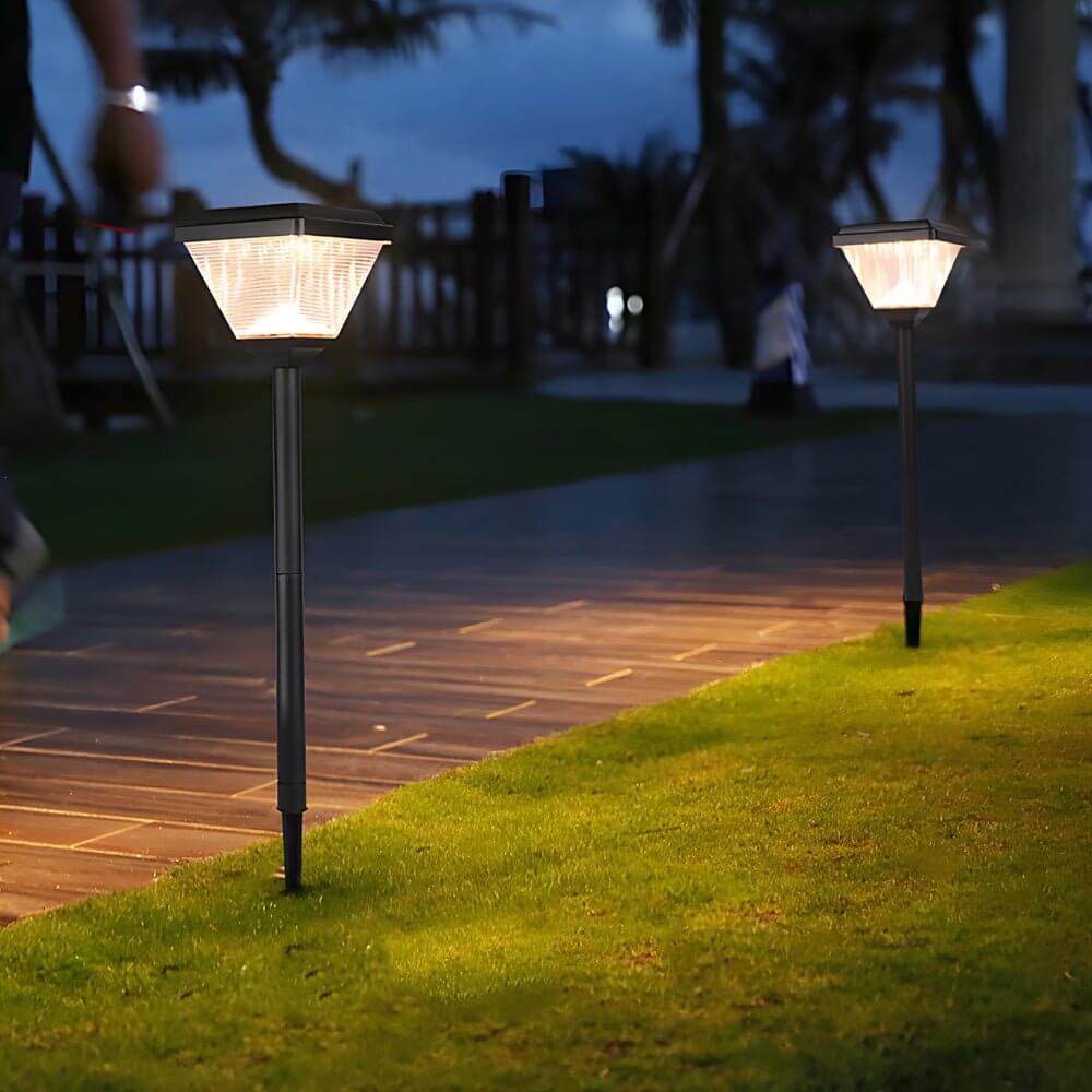 Modern Black LED Solar Pathway Light 27.6" H Outdoor Post