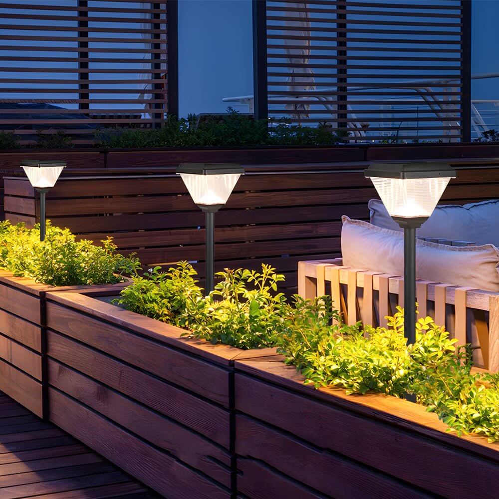Modern Black LED Solar Pathway Light 27.6" H Outdoor Post