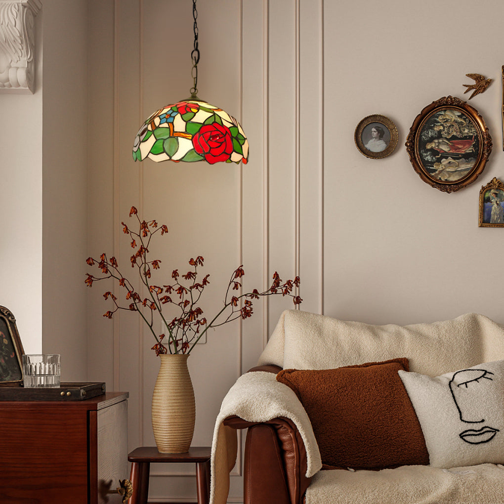Handmade Baroque Glass Chandelier with Colorful Design