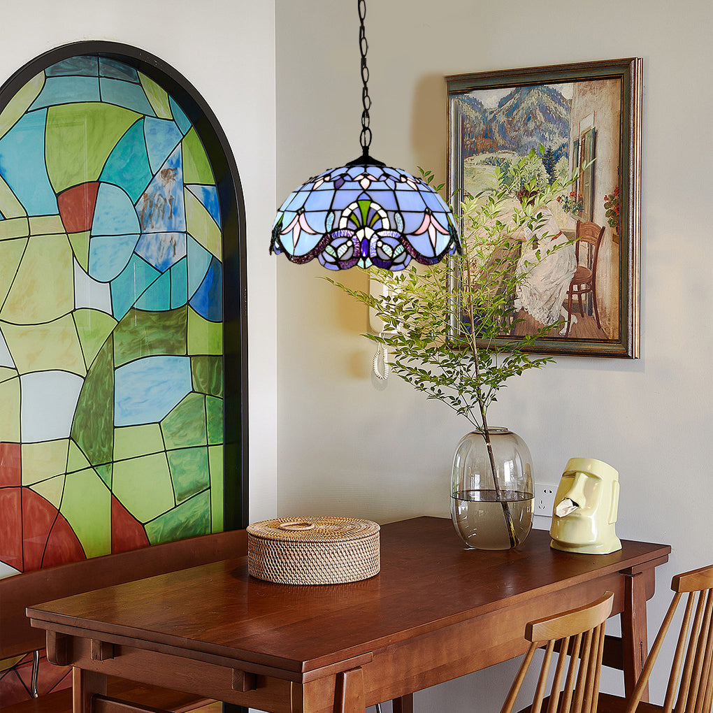 Handmade Baroque Glass Chandelier with Colorful Design