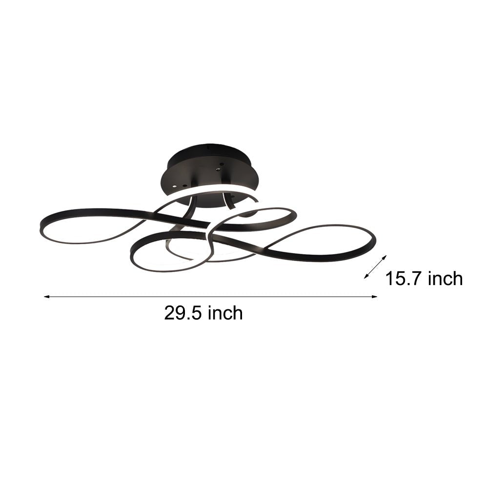 29'' Music Notes Linear LED Ceiling Light - Modern Semi Flush Mount