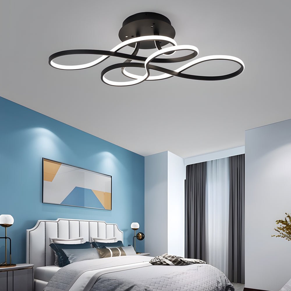29'' Music Notes Linear LED Ceiling Light - Modern Semi Flush Mount