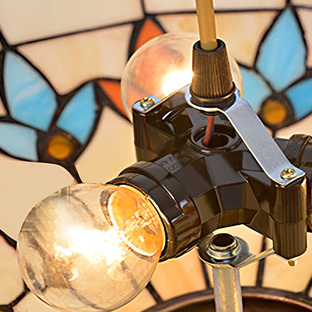 Handmade Baroque Glass Chandelier with Colorful Design