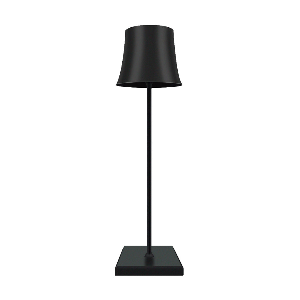 15" Cordless Modern Metal Table Lamp - Black/White Rechargeable