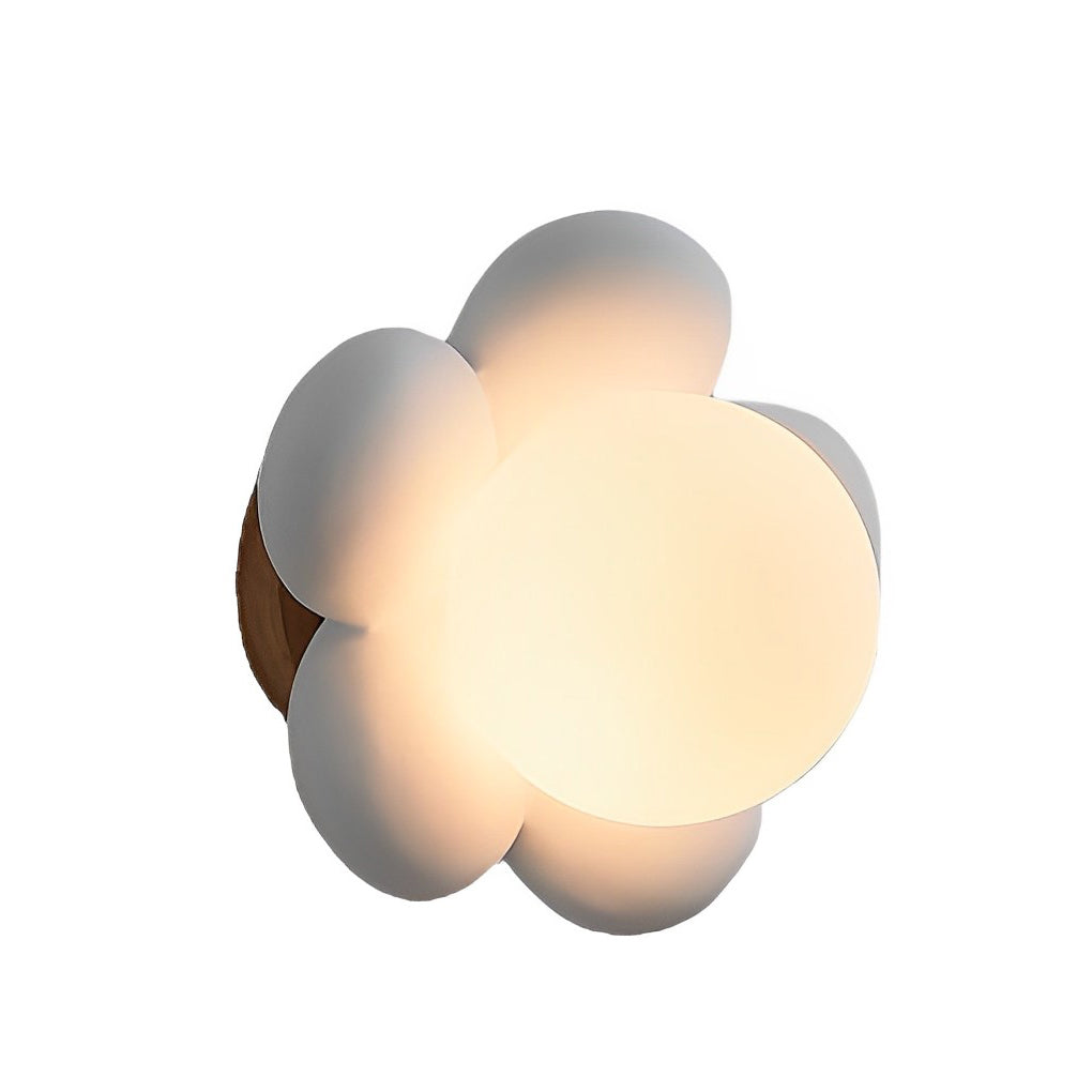 Flower Wall Sconce Modern Wood Glass Nordic Bedroom Lighting