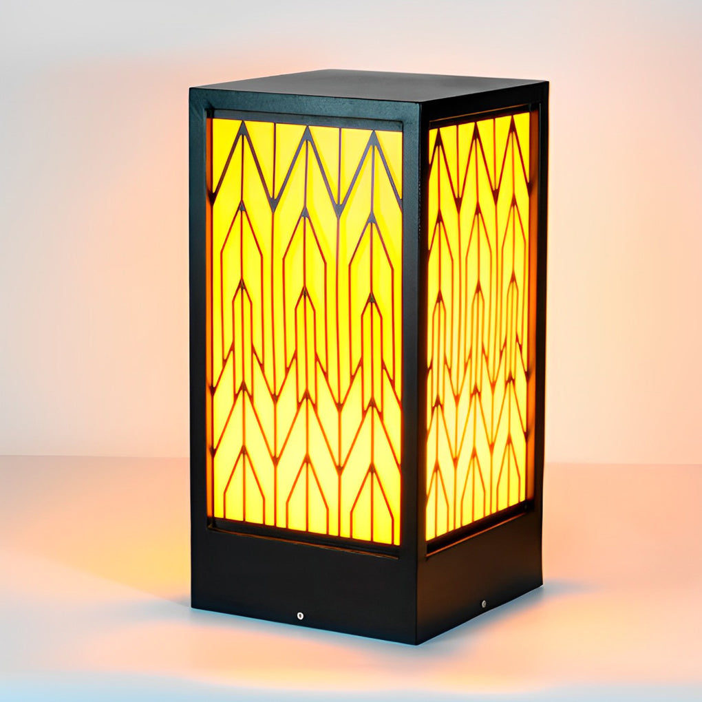 Vintage Waterproof LED Bollard Light - Black Outdoor Landscape Lamp
