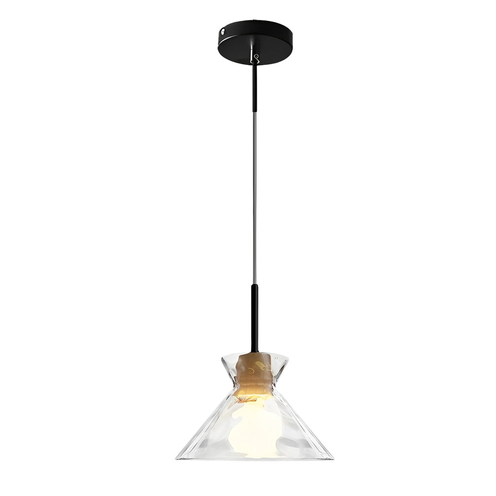 Modern Glass Wood Pendant Light | Japanese Minimalist Design