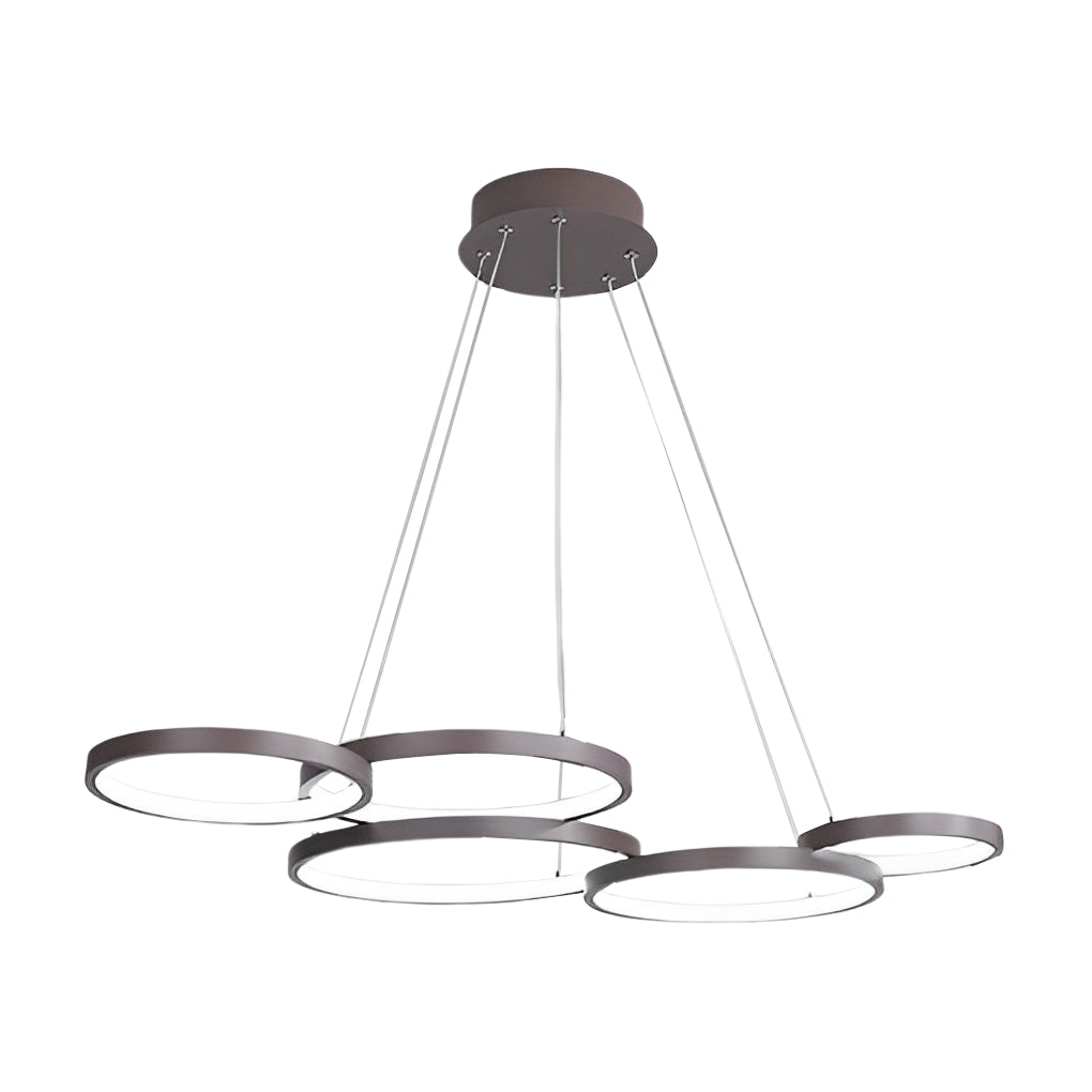 Three Ring Modern Chandelier with Dimmable LED & Remote Control