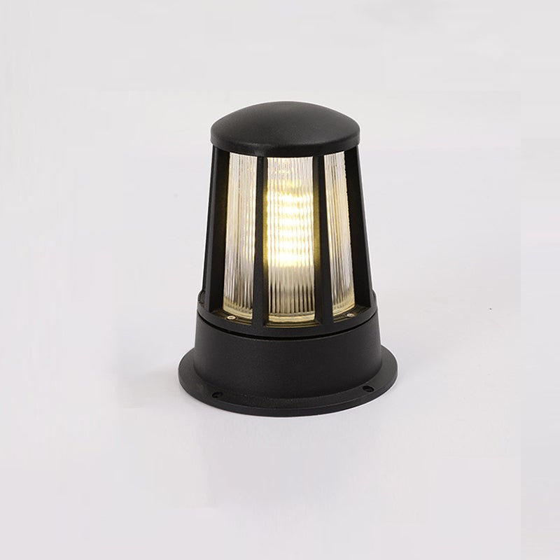 Modern Geometric LED Outdoor Post Light - Aluminum & Acrylic