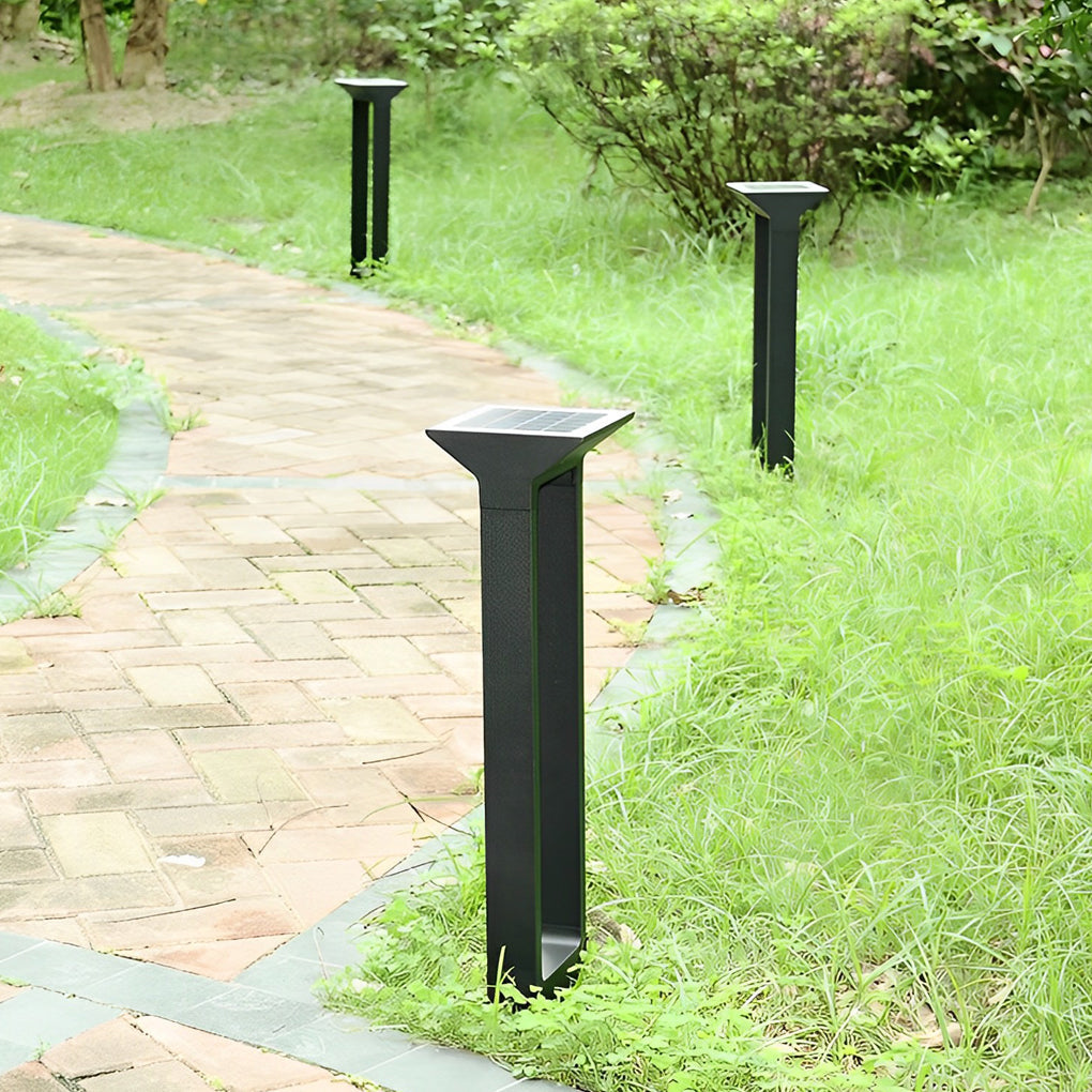 Modern Door-Shaped LED Solar Pathway Lights - Die-Cast Aluminum