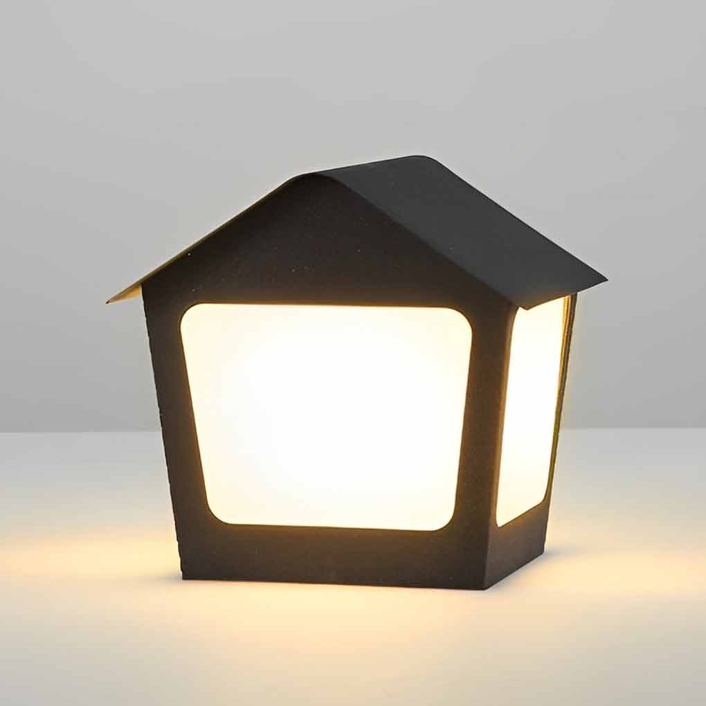 Modern Cottage Solar Fence Post Light - Stainless Steel Black