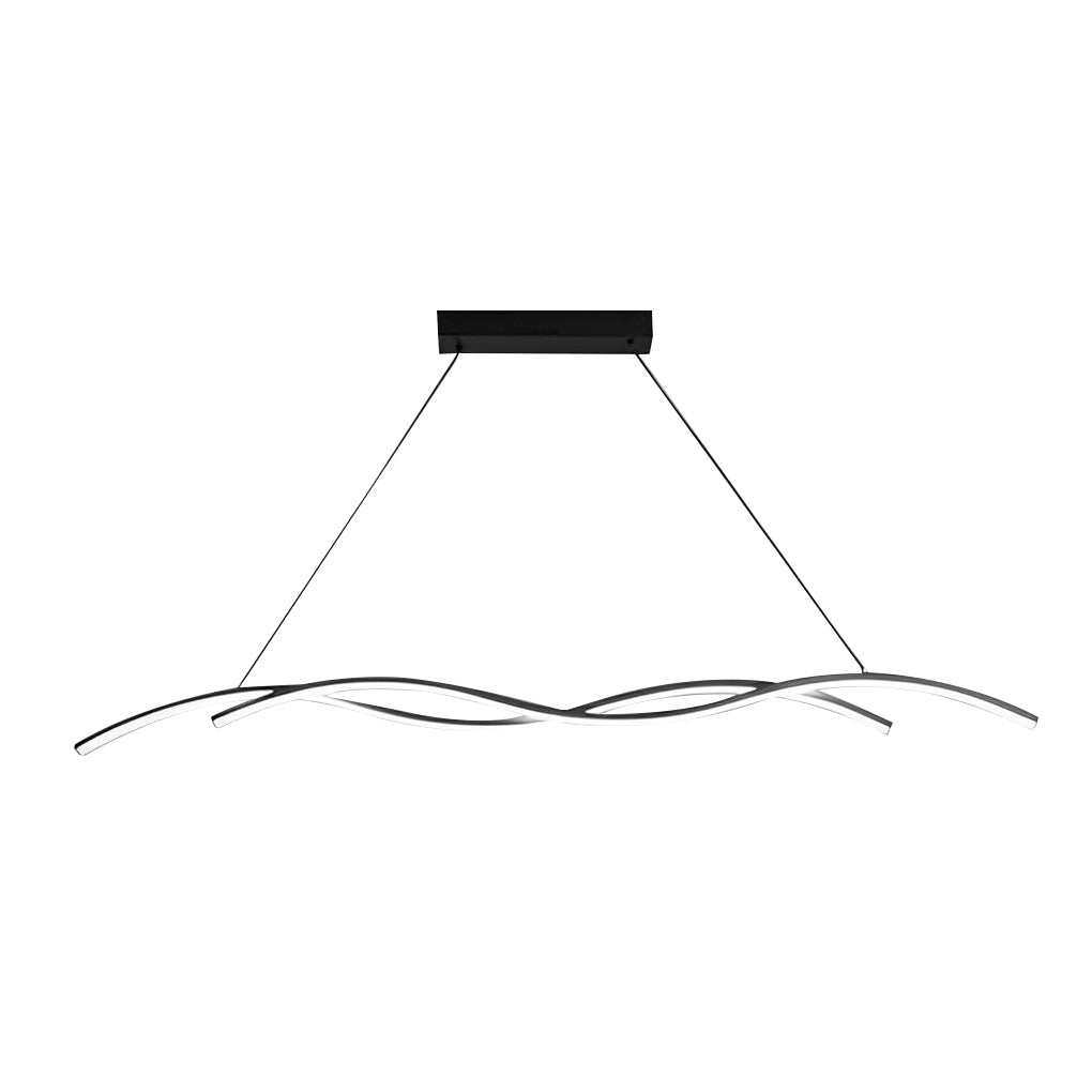 Double Wave Modern LED Pendant Light in Black or White