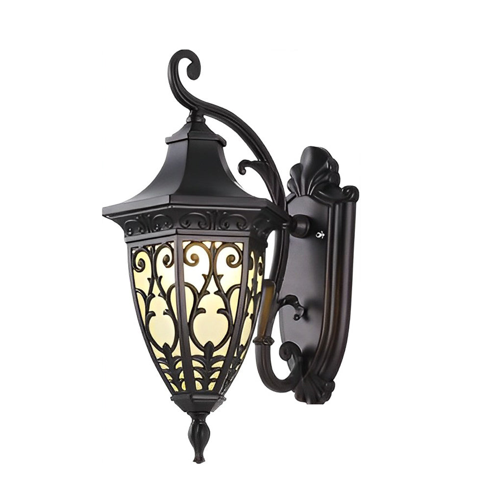 Solar Flower Pattern Outdoor Wall Lamp with Remote Control