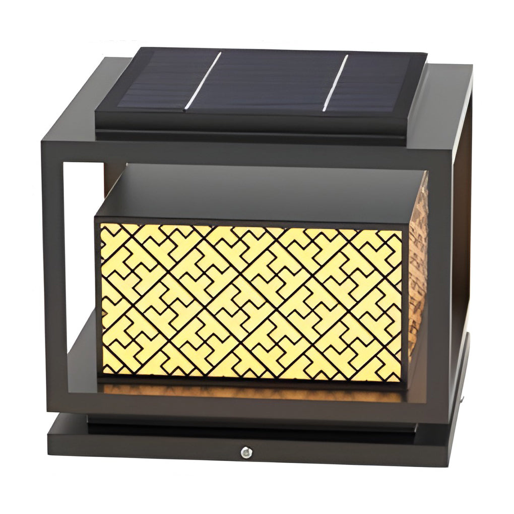 Square Solar Outdoor Fence Post Light - Waterproof IP65 Pillar Lamp