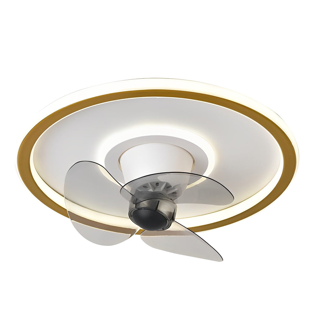 360° Rotating Dimmable Ceiling Fan Light with LED - Modern Flush Mount