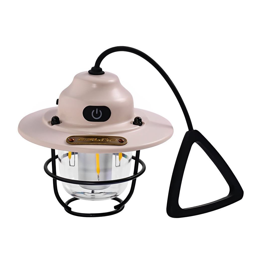 Retro LED Rechargeable Outdoor Camping Lantern with USB Charging