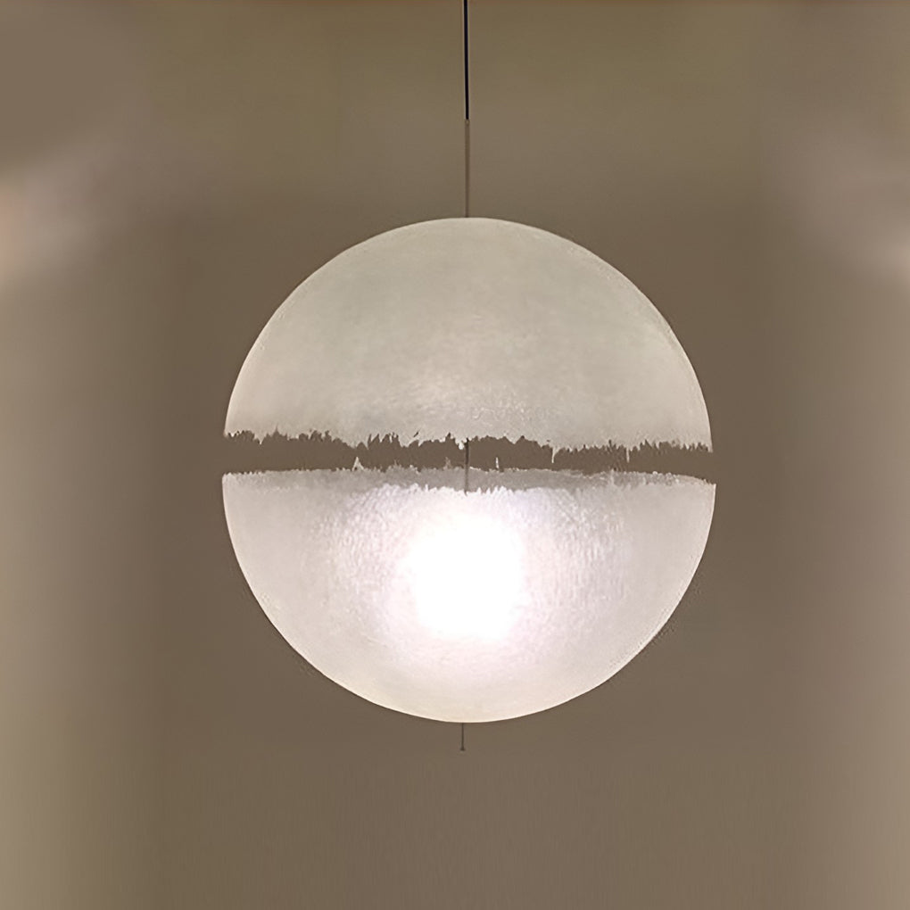 Moon Shaped Modern Nordic Pendant Light – Resin & Iron