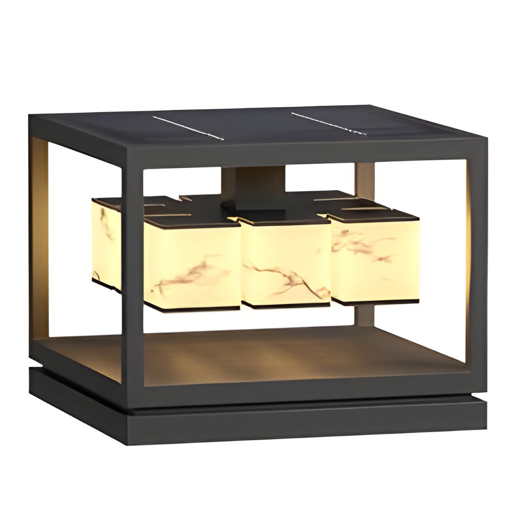 Square Solar LED Outdoor Post Cap Light - Waterproof Deck Pillar