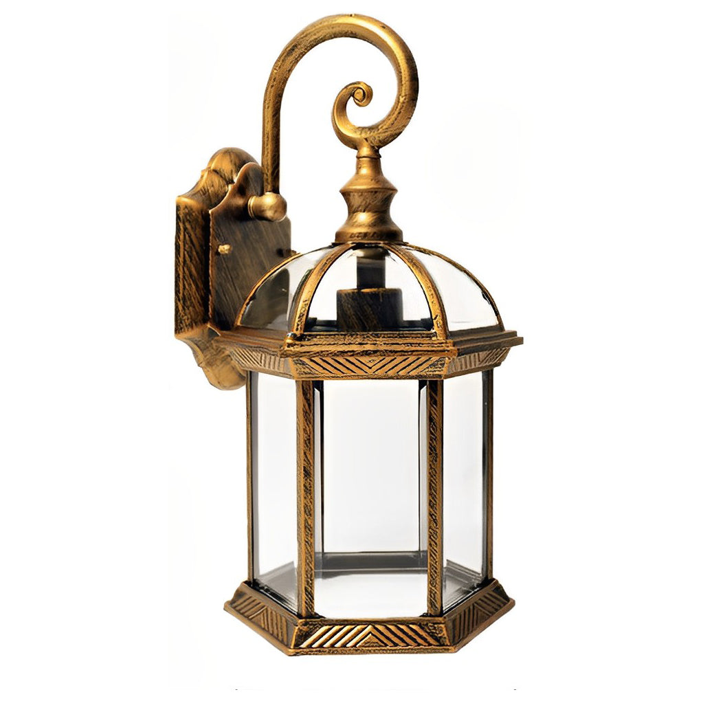 Vintage Industrial Outdoor Wall Sconce with Double Glass Shade