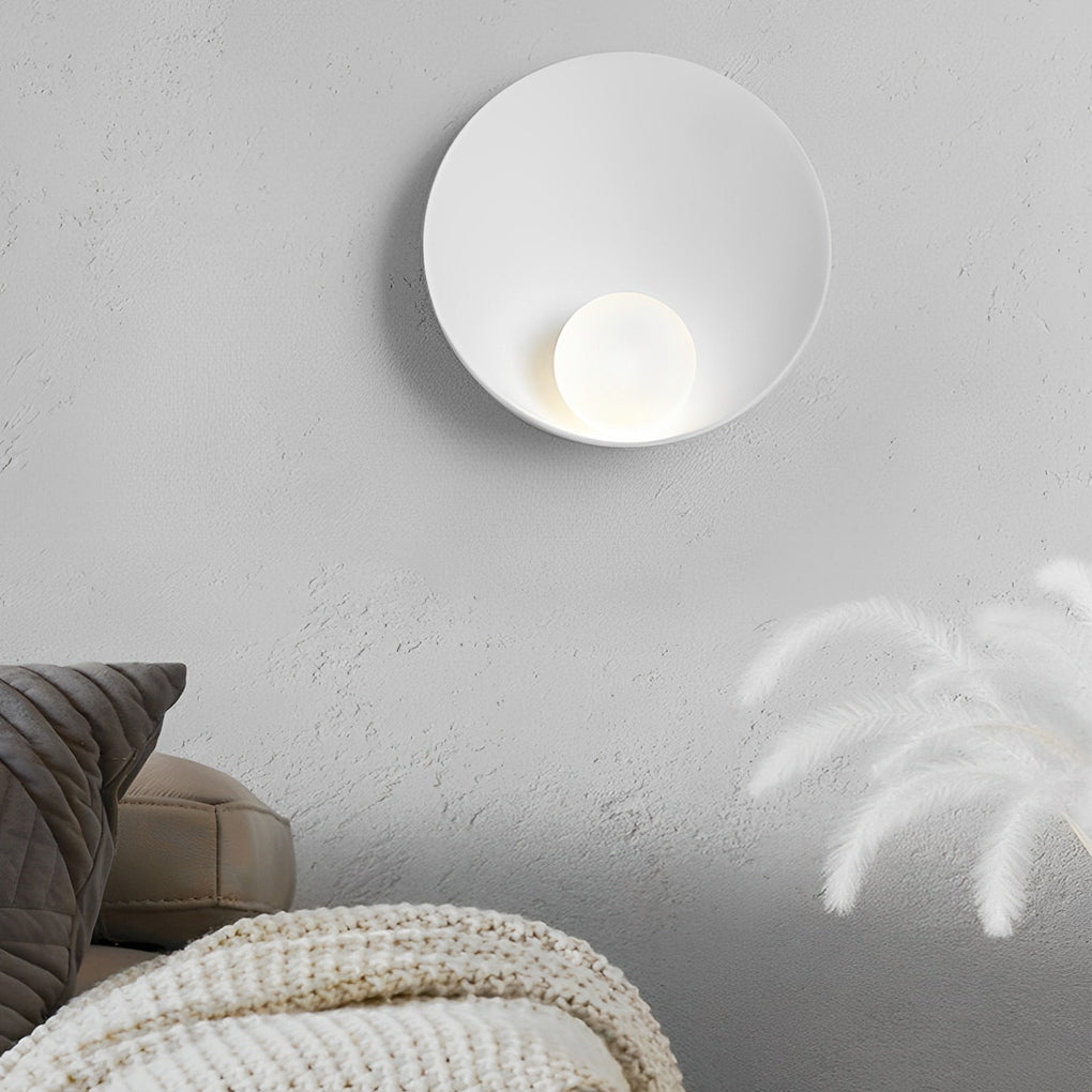 Modern Nordic White Resin Glass Round Wall Sconce