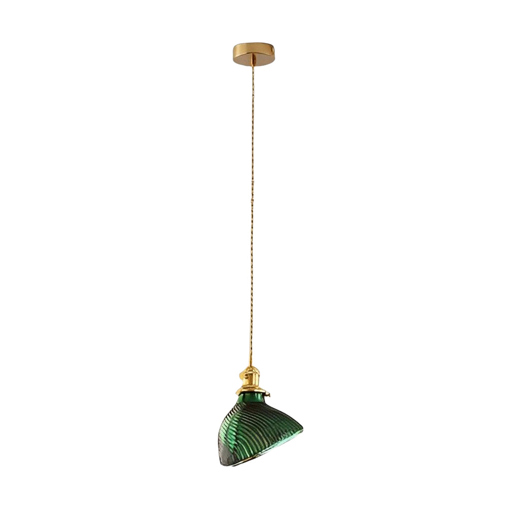 Green Glass Pendant Light with Copper Fittings – Nordic Retro