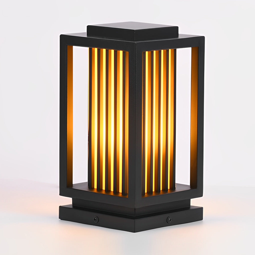 Modern Black Cage LED Pathway Lawn Light for Outdoor Landscape