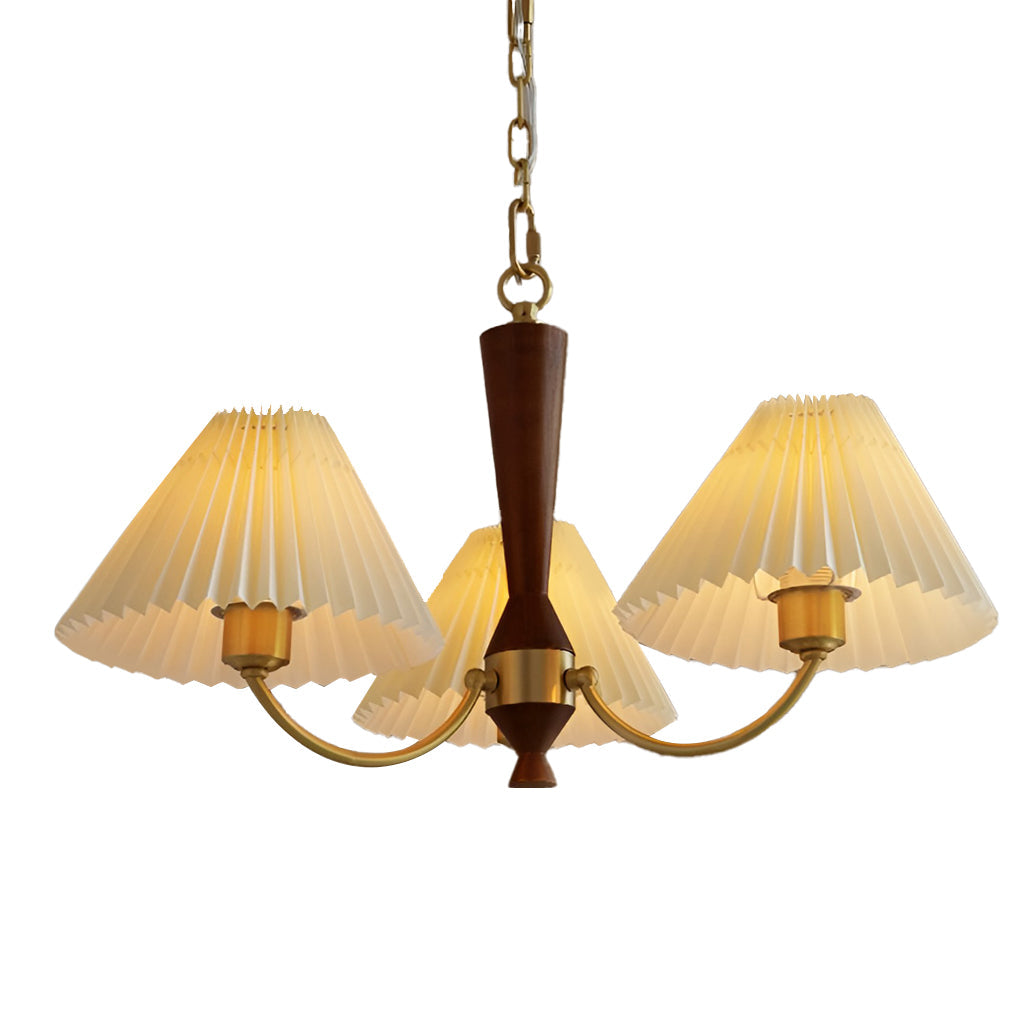 Nordic Pleated Pendant Chandelier 3-Light Warm LED Modern Dining