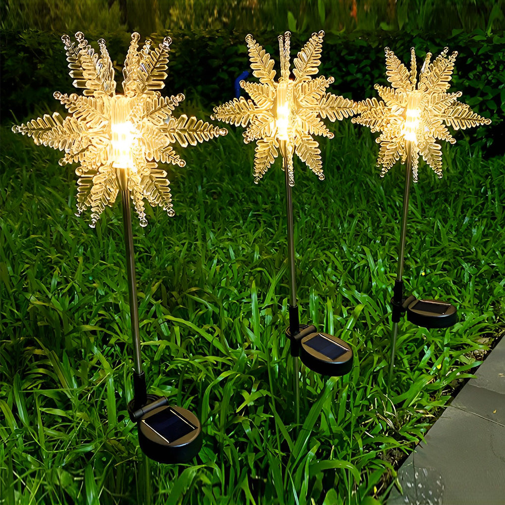 Solar Snowflake Lawn Lights Set - Acrylic Outdoor Garden Decor