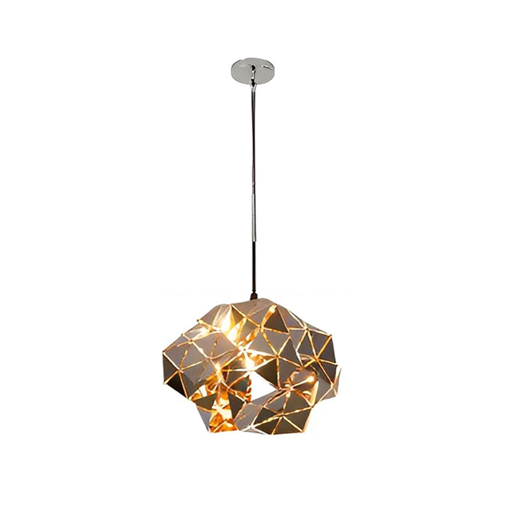 Modern Hollow Stainless Steel Pendant Light - Geometric Design