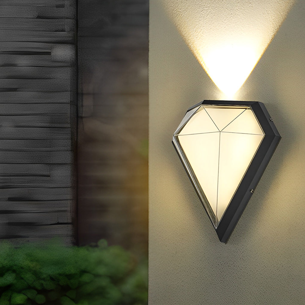 Geometric LED Waterproof Wall Lamp - Modern Black Aluminum Outdoor