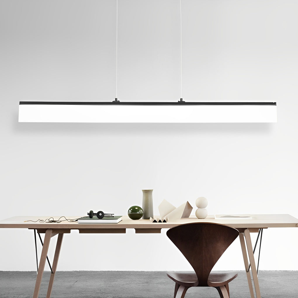 Modern Linear LED Pendant Light with Stepless Dimming - Black