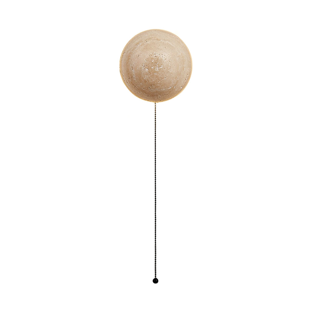 Travertine Stone Round LED Wall Sconce Modern Minimalist Design