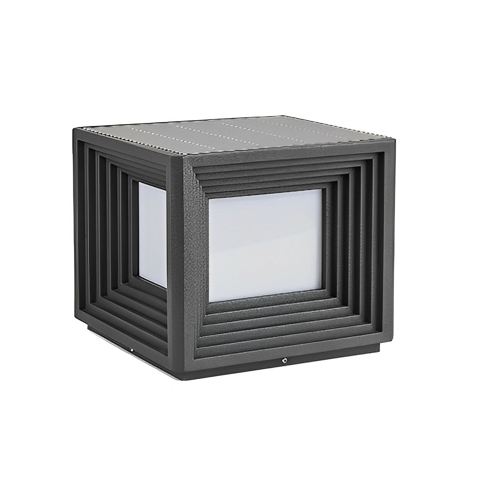 Modern Square Solar Post Cap Light - Waterproof LED Outdoor