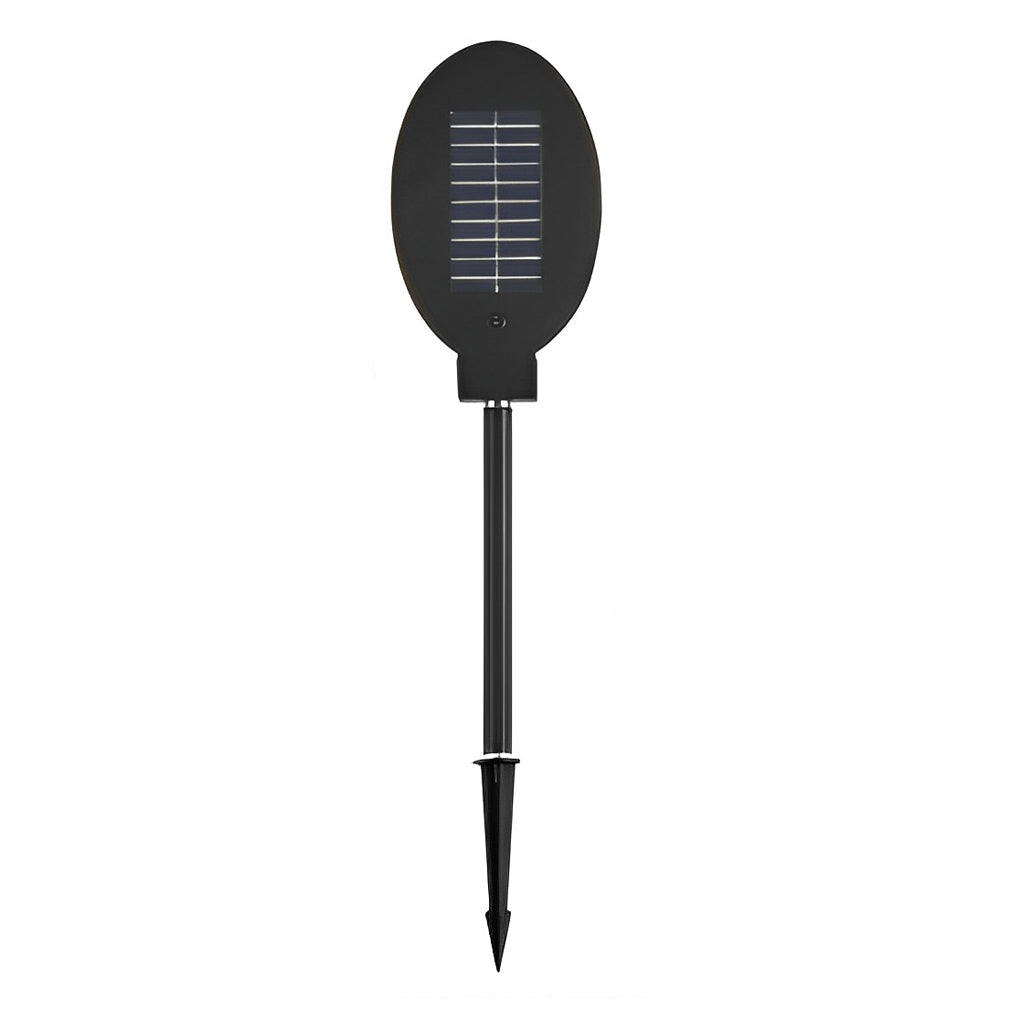 Modern Circular Solar LED Lawn Light - Stainless Steel Black