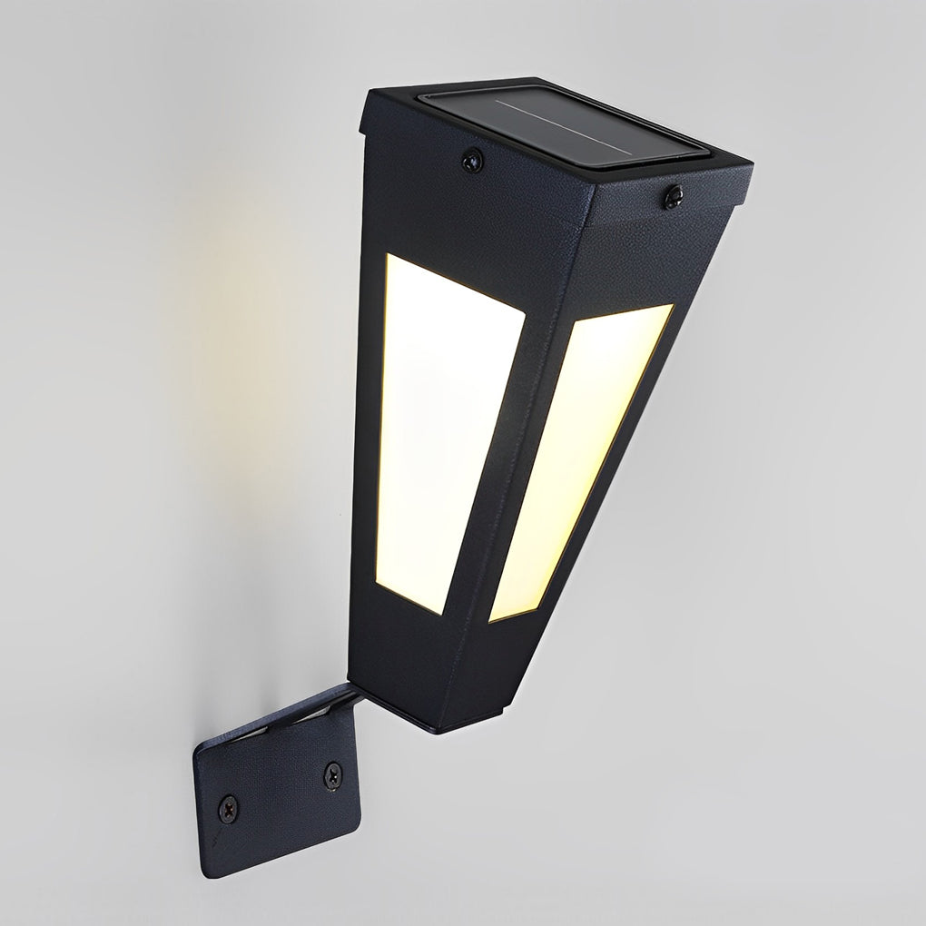 Solar LED Outdoor Wall Light - Modern Black Metal Design