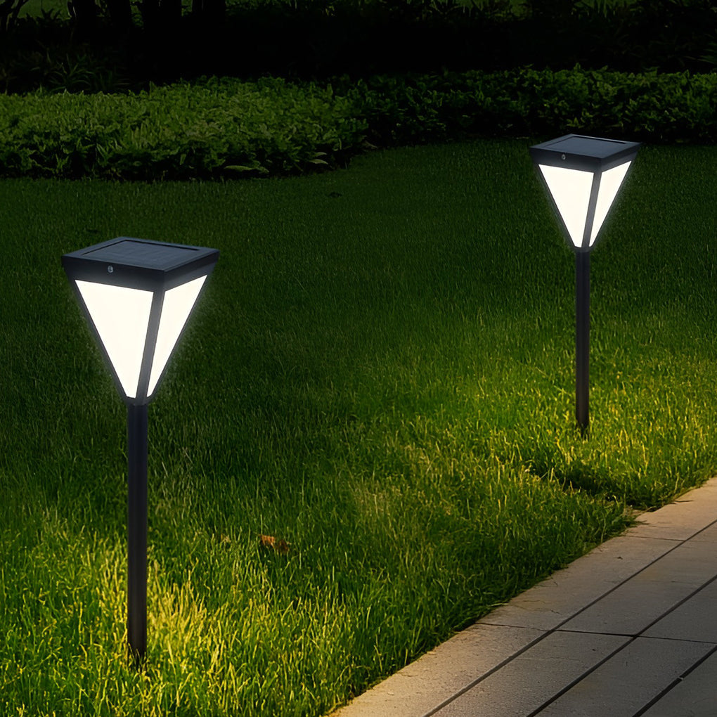 Solar LED Pathway Post Light - Modern Outdoor Landscape Lighting