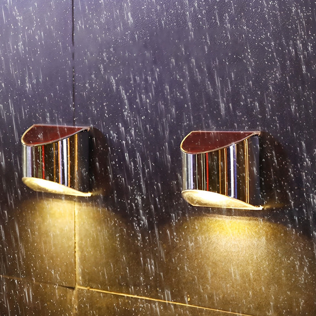 Modern Solar Wall Lamp - Stainless Steel Waterproof Outdoor Light