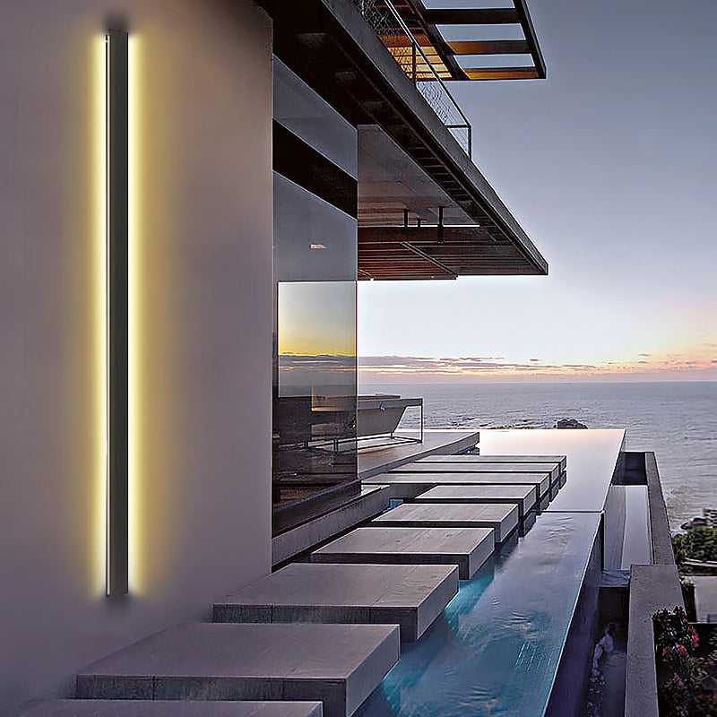 Modern Black Linear LED Outdoor Wall Light Waterproof IP65