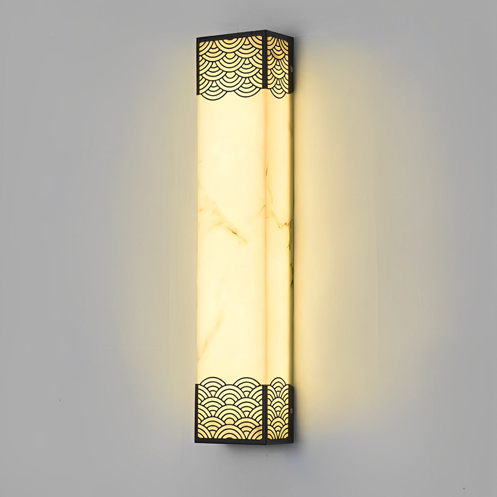 Modern Rectangular Resin LED Outdoor Wall Light - Waterproof