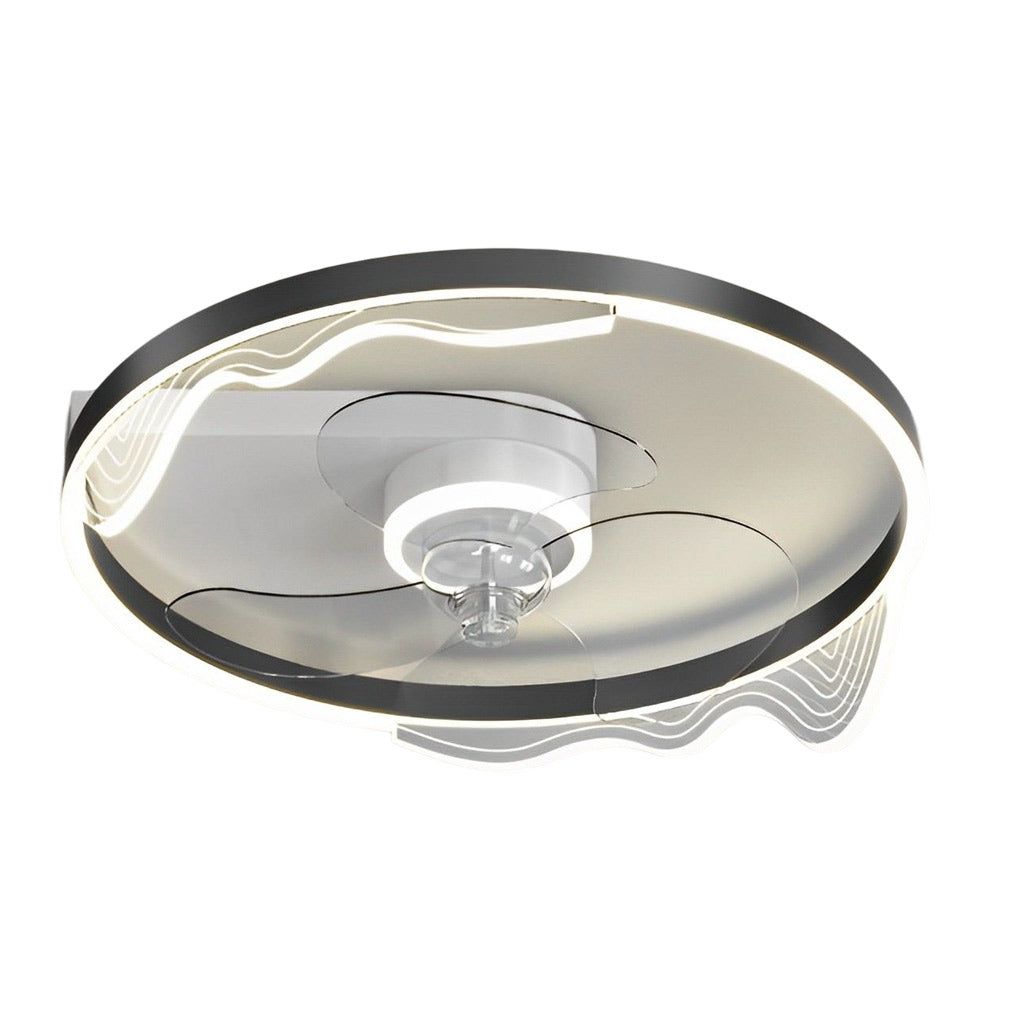 Modern Bladeless Ceiling Fan with LED Light - Silent Smart Control