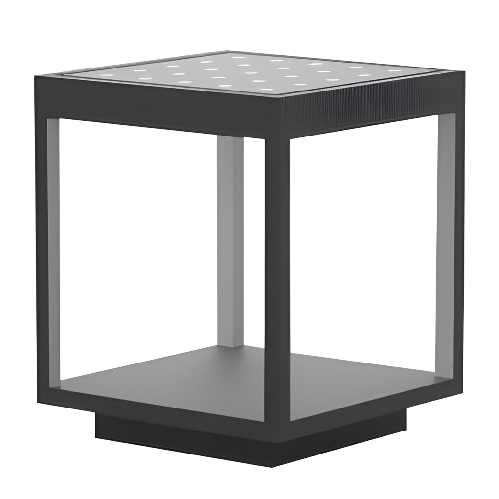 Square Open Frame LED Solar Outdoor Post Light - Modern Design