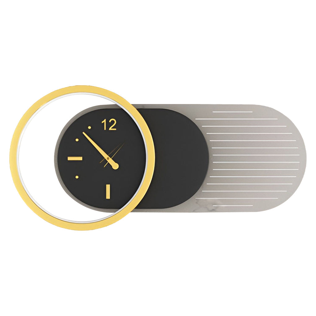 Modern Clock-Shaped LED Wall Sconce - Aluminum & Iron Finish