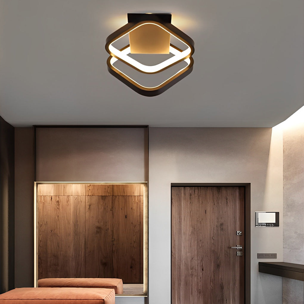 Modern Geometric LED Flush Mount Ceiling Light Metal Aluminum