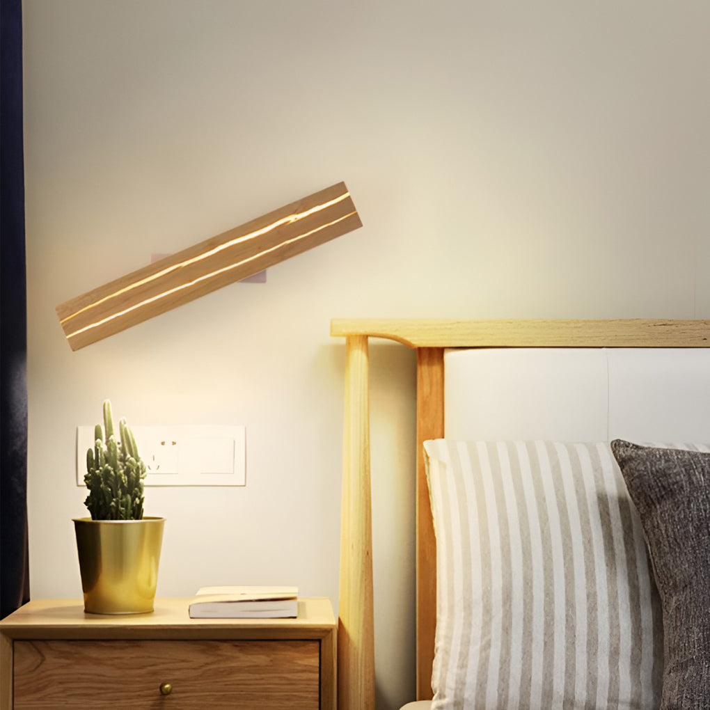 Adjustable Wood LED Wall Lamp with 3-Step Dimming