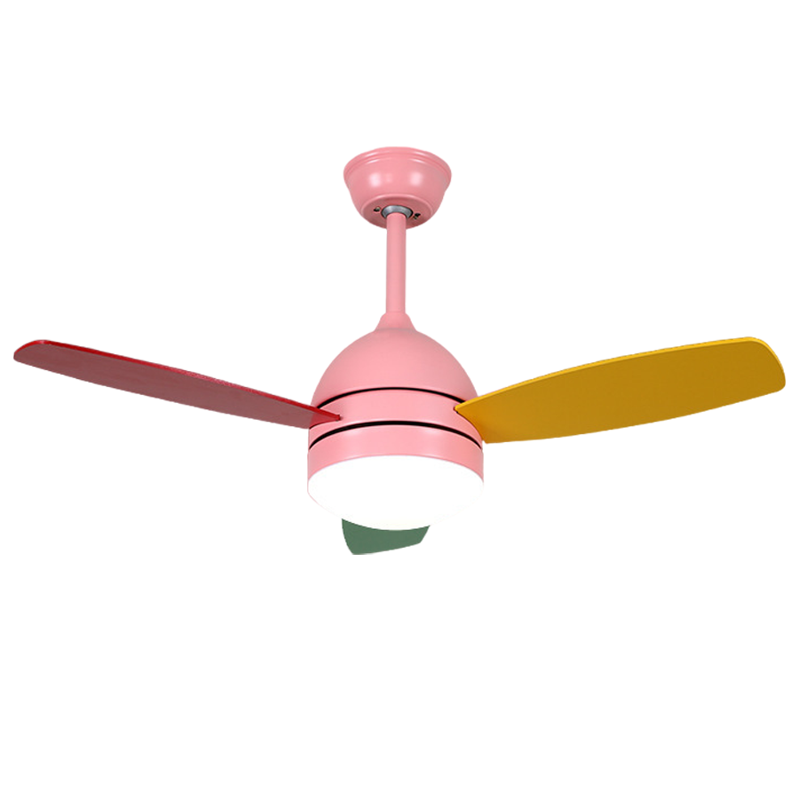 Modern Kids Ceiling Fan with Light | 42" Wood Blade Silent Fan